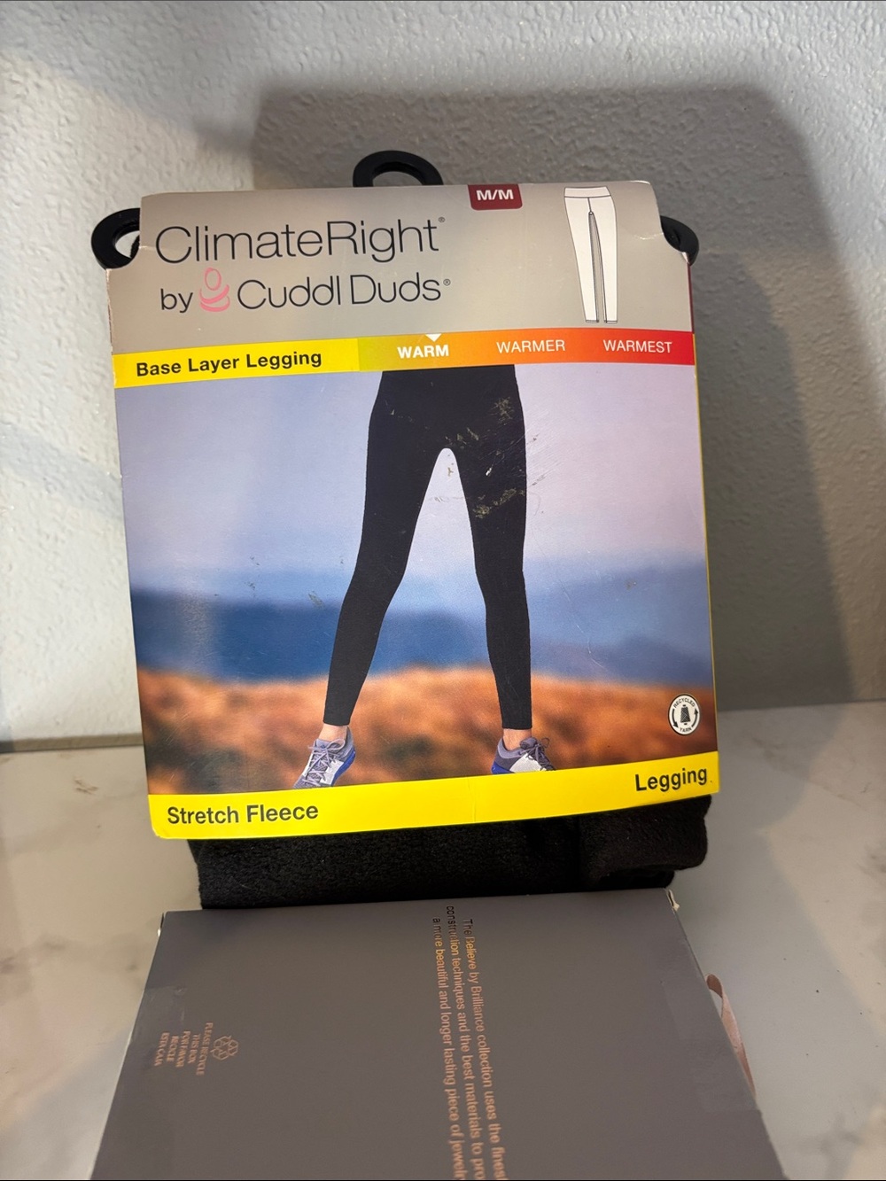 Cuddl Duds Black Stretch Fleece Base Layer Leggings